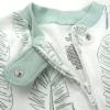 imageHonestBaby Unisex Baby 100 Organic Cotton Celebration NonSlip Footed OnePiece Sleeper ZipFront PajamasJumbo Leaf Sage