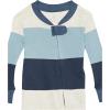 imageHonestBaby Unisex Baby 100 Organic Cotton Celebration NonSlip Footed OnePiece Sleeper ZipFront PajamasJumbo Ombre Stripe Blue Indigo