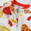 imageHonestBaby Unisex Baby 100 Organic Cotton Celebration NonSlip Footed OnePiece Sleeper ZipFront PajamasJunk Food Lover