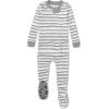 imageHonestBaby Unisex Baby 100 Organic Cotton Celebration NonSlip Footed OnePiece Sleeper ZipFront PajamasTossed SkullsSketchy Stripe