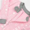 imageHonestBaby Unisex Baby 100 Organic Cotton Classics NonSlip Footed OnePiece Sleeper ZipFront PajamasPattern Play Pink