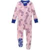 imageHonestBaby Baby Girls 100 Organic Cotton NonSlip Footed OnePiece Sleeper ZipFront PajamasSea Horse