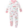 imageHonestBaby Baby Girls 100 Organic Cotton NonSlip Footed OnePiece Sleeper ZipFront PajamasStrawberry Pink Floral