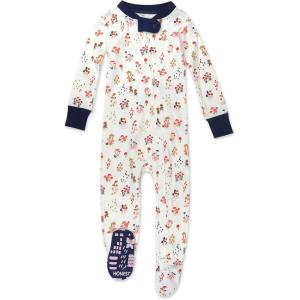 imageHonestBaby Unisex Baby 100 Organic Cotton Classics NonSlip Footed OnePiece Sleeper ZipFront PajamasWild Mushroon