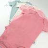 imageHonestBaby 5pack Short Sleeve Bodysuits Onepiece 100 Organic Cotton for Infant Baby GirlsStrawberry Cream