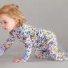 imageHonestBaby Baby Girls 2Pack Sleep and Play Footed Pajamas OnePiece Sleeper Jumpsuit Zipfront Pjs Organic Cotton2pack Jumbo Floral Lilac
