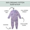 imageHonestBaby Baby Girls 2Pack Sleep and Play Footed Pajamas OnePiece Sleeper Jumpsuit Zipfront Pjs Organic Cotton2pack Purple Plaid