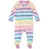 imageHonestBaby Baby Girls 2Pack Sleep and Play Footed Pajamas OnePiece Sleeper Jumpsuit Zipfront Pjs Organic Cotton2pack Rainbowstripe