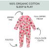 imageHonestBaby Baby Girls 2Pack Sleep and Play Footed Pajamas OnePiece Sleeper Jumpsuit Zipfront Pjs Organic Cotton2pack Strawberry Slice