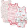 imageHonestBaby Multipack Sleeveless and Cami Bodysuits OnePiece 100 Organic Cotton for Infant Baby Boys Girls Unisex3pack Strawberry Pink Floral