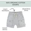 imageHonestBaby unisexbaby 2pack Cargo Shorts 100 Organic Cotton for Infant Baby and Toddler Boys GirlsDusty Brown 2pack