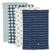 imageHonestBaby Baby Organic Cotton Knit Burp Cloths Multipack Painted Buffalo Navy Blue One SizePainted Buffalo Navy Blue