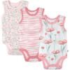 imageHonestBaby Multipack Sleeveless and Cami Bodysuits OnePiece 100 Organic Cotton for Infant Baby Boys Girls Unisex3pack Strawberry Pink Floral