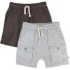 imageHonestBaby unisexbaby 2pack Cargo Shorts 100 Organic Cotton for Infant Baby and Toddler Boys GirlsDusty Brown 2pack