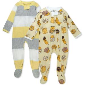 imageHonestBaby Baby Girls 2Pack Sleep and Play Footed Pajamas OnePiece Sleeper Jumpsuit Zipfront Pjs Organic Cotton2pack Sweet Banana
