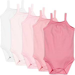 imageHonestBaby Baby OnePiece 100 Organic Cotton Sleeveless and Cami Bodysuits Multipack Legacy5pack Pink Ombre