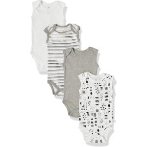 imageHonestBaby Multipack Sleeveless and Cami Bodysuits OnePiece 100 Organic Cotton for Infant Baby Boys Girls Unisex4pack Pattern Play