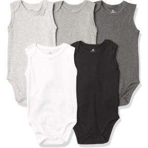imageHonestBaby Multipack Sleeveless and Cami Bodysuits OnePiece 100 Organic Cotton for Infant Baby Boys Girls Unisex5pack Gray Ombre