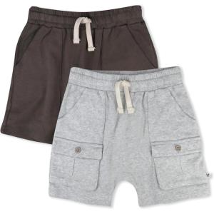 imageHonestBaby unisexbaby 2pack Cargo Shorts 100 Organic Cotton for Infant Baby and Toddler Boys GirlsDusty Brown 2pack