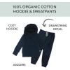 imageHonestBaby Multipack Pullover Hoodie Sweatshirt Jogger Sweatpant Sets Organic Cotton Baby Toddler Boys Girls UnisexDark Navy 2pack