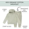 imageHonestBaby Multipack Pullover Hoodie Sweatshirt Jogger Sweatpant Sets Organic Cotton Baby Toddler Boys Girls UnisexKhaki 2pack