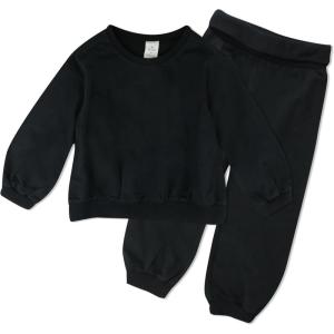 imageHonestBaby Multipack Pullover Hoodie Sweatshirt Jogger Sweatpant Sets Organic Cotton Baby Toddler Boys Girls UnisexBlack Night 2pack