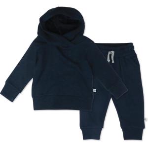 imageHonestBaby Multipack Pullover Hoodie Sweatshirt Jogger Sweatpant Sets Organic Cotton Baby Toddler Boys Girls UnisexDress Blues 2pack