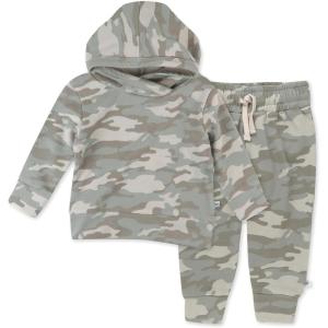 imageHonestBaby Multipack Pullover Hoodie Sweatshirt Jogger Sweatpant Sets Organic Cotton Baby Toddler Boys Girls UnisexSandstorm Camo 2pack