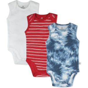 imageHonestBaby Sleeveless and Cami Bodysuits Onepiece 100 Organic Cotton for Baby Boys Girls Unisex3pack Tie Dye Independence