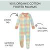 imageHonestBaby Baby Girls 100 Organic Cotton NonSlip Footed OnePiece ZipFront PajamasSeersucker Plaid Fawn