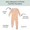 imageHonestBaby Baby Girls 100 Organic Cotton NonSlip Footed OnePiece ZipFront PajamasTropic Shadow Peach