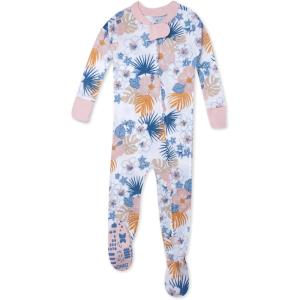 imageHonestBaby Baby Girls 100 Organic Cotton NonSlip Footed OnePiece ZipFront PajamasMaui Floral
