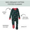 imageHonestBaby Baby 100 Organic Cotton Holiday NonSlip Footed OnePiece ZipFront PajamasA Pine Holiday