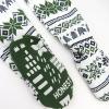 imageHonestBaby Baby 100 Organic Cotton Holiday NonSlip Footed OnePiece ZipFront PajamasFair Isle Green