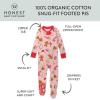imageHonestBaby Baby 100 Organic Cotton Holiday NonSlip Footed OnePiece ZipFront PajamasGingerbread Pink