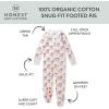 imageHonestBaby Baby 100 Organic Cotton Holiday NonSlip Footed OnePiece ZipFront PajamasHo Ho Ho