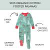 imageHonestBaby Baby 100 Organic Cotton Holiday NonSlip Footed OnePiece ZipFront PajamasHoliday Dino