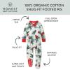 imageHonestBaby Baby 100 Organic Cotton Holiday NonSlip Footed OnePiece ZipFront PajamasHoliday Pine Floral