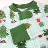 imageHonestBaby Baby 100 Organic Cotton Holiday NonSlip Footed OnePiece ZipFront PajamasHoliday Skate