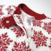 imageHonestBaby Baby 100 Organic Cotton Holiday NonSlip Footed OnePiece ZipFront PajamasHoliday Snowflake