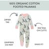 imageHonestBaby Baby 100 Organic Cotton Holiday NonSlip Footed OnePiece ZipFront PajamasPenguin Dash