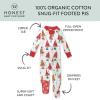imageHonestBaby Baby 100 Organic Cotton Holiday NonSlip Footed OnePiece ZipFront PajamasPizza Joy