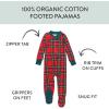 imageHonestBaby Baby 100 Organic Cotton Holiday NonSlip Footed OnePiece ZipFront PajamasRoyal Stewart Plaid