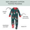 imageHonestBaby Baby 100 Organic Cotton Holiday NonSlip Footed OnePiece ZipFront PajamasSecret Santa