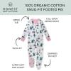 imageHonestBaby Baby 100 Organic Cotton Holiday NonSlip Footed OnePiece ZipFront PajamasSki Trip