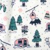imageHonestBaby Baby 100 Organic Cotton Holiday NonSlip Footed OnePiece ZipFront PajamasSki Trip