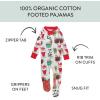 imageHonestBaby Baby 100 Organic Cotton Holiday NonSlip Footed OnePiece ZipFront PajamasSnow Shakes