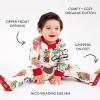 imageHonestBaby Baby 100 Organic Cotton Holiday NonSlip Footed OnePiece ZipFront PajamasSnow Shakes