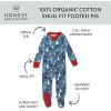 imageHonestBaby Baby 100 Organic Cotton Holiday NonSlip Footed OnePiece ZipFront PajamasWinter Dinoland