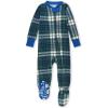 imageHonestBaby Baby 100 Organic Cotton Holiday NonSlip Footed OnePiece ZipFront PajamasGordon Plaid